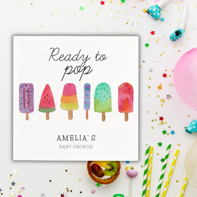 Ready To Pop Popsicle Baby Shower Party  Napkin (Creator Uploaded)