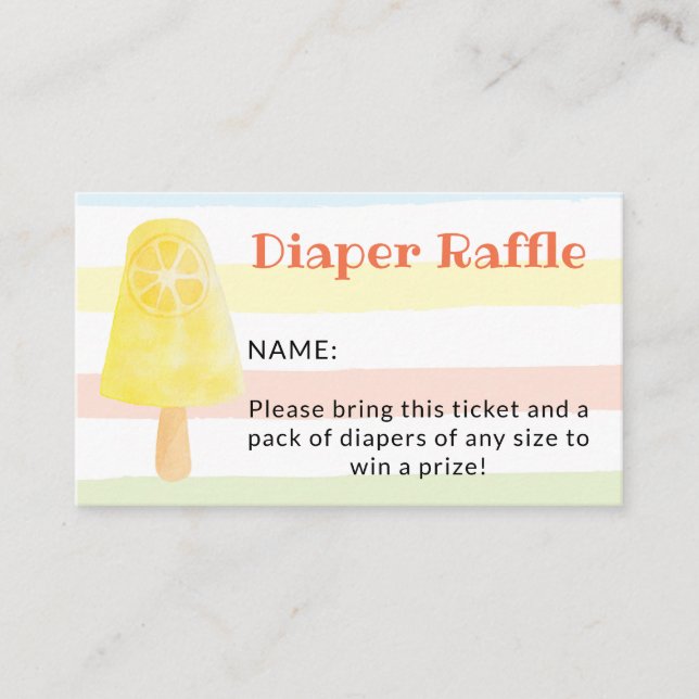Ready to Pop Popsicle Summer Diaper Raffle Card (Front)