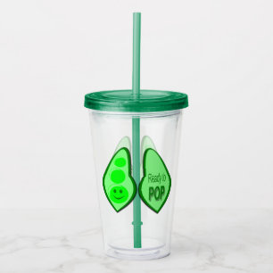 Ready to Pop Pregnant Green Pea Acrylic Tumbler