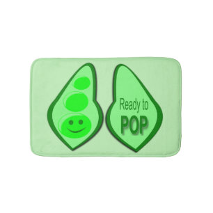 Ready to Pop Pregnant Green Pea Bath Mat
