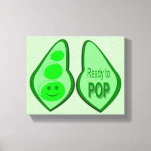 Ready to Pop Pregnant Green Pea Canvas Print