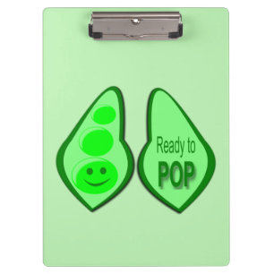 Ready to Pop Pregnant Green Pea Clipboard