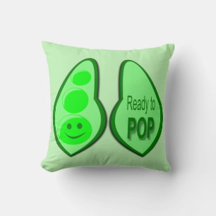 Ready to Pop Pregnant Green Pea Cushion