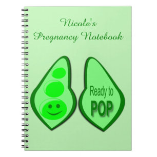 Ready to Pop Pregnant Green Pea Custom Notebook