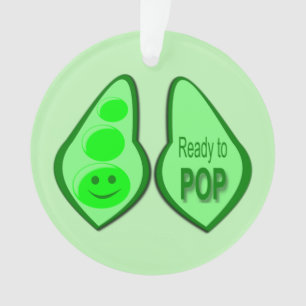 Ready to Pop Pregnant Green Pea Custom Ornament