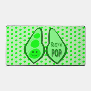 Ready to Pop Pregnant Green Pea Desk Mat
