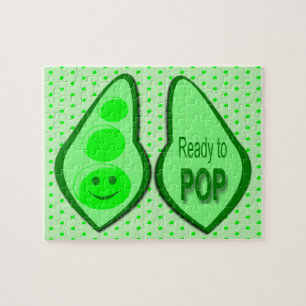 Ready to Pop Pregnant Green Pea Jigsaw Puzzle