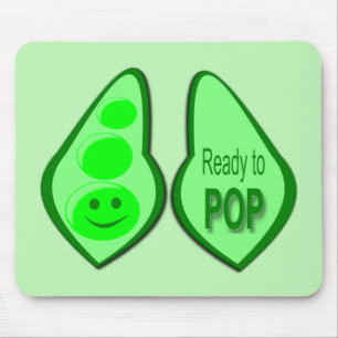 Ready to Pop Pregnant Green Pea Mouse Mat