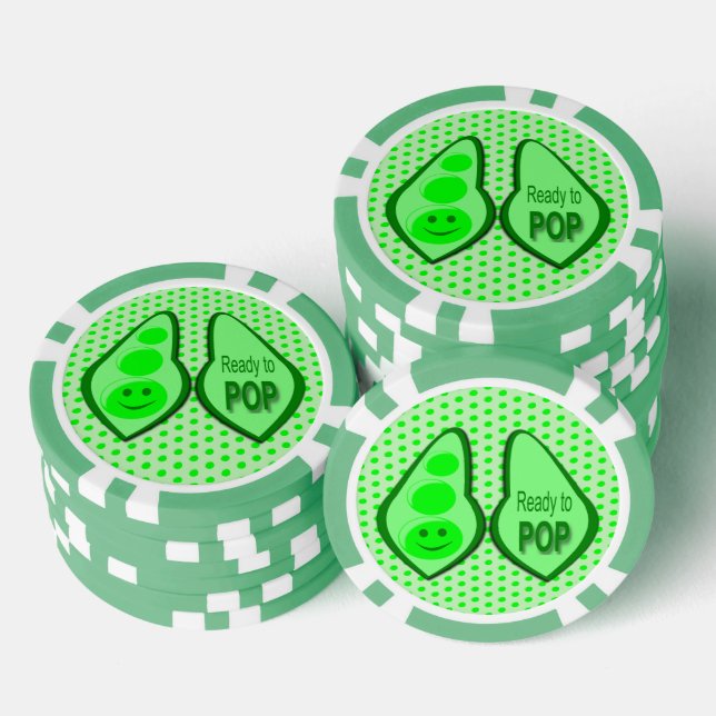 Ready to Pop Pregnant Green Pea Poker Chips (Stack)
