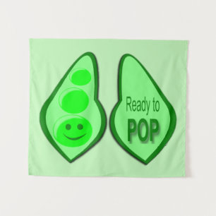 Ready to Pop Pregnant Green Pea Tapestry