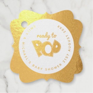 Ready To POP Real FOIL Baby Shower Thank You Favour Tags