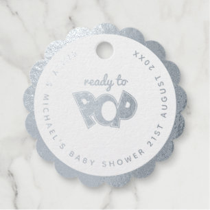 Ready To POP Real FOIL Baby Shower Thank You Favour Tags