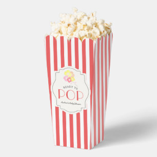 Ready to Pop Red Stripe Baby Shower Popcorn Favour Box