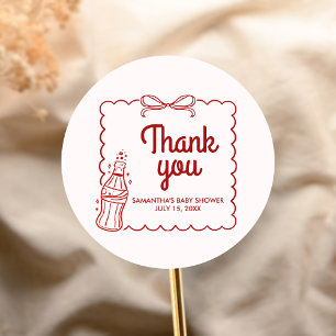 Ready to Pop Soda Baby Shower Classic Round Sticker