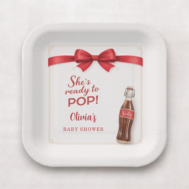 Ready to Pop Soda Baby Shower Paper Plate (Creator Uploaded)