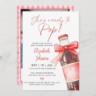 Ready To Pop Soda Bottle Baby Shower Photo Invitation