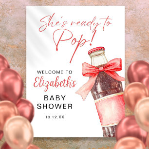 Ready To Pop Soda Bottle Baby Shower Welcome Sign