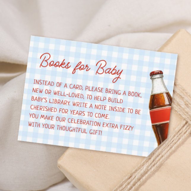 Ready to Pop Soda Boy Baby Shower Book Request Enclosure Card (Creator Uploaded)
