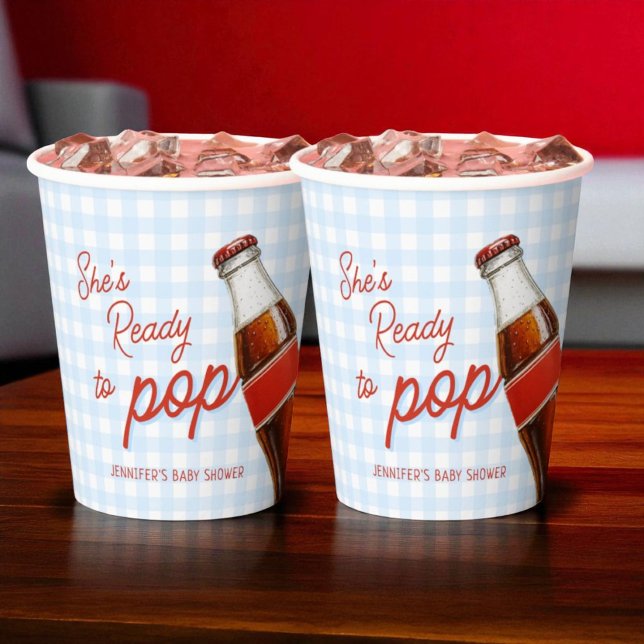 Ready To Pop Soda Pop Cola Boy Baby Shower Paper Cups (Creator Uploaded)