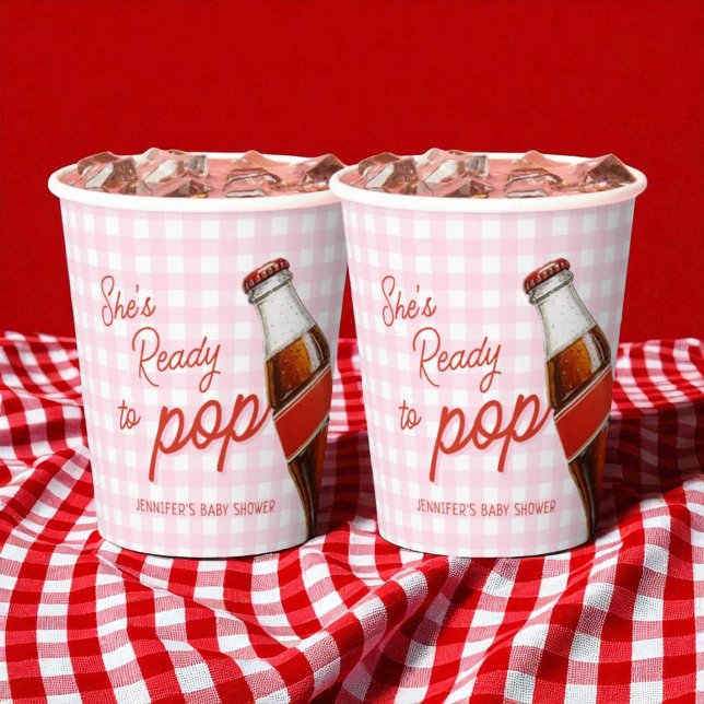 Ready To Pop Soda Pop Cola Girl Baby Shower Paper Cups (Creator Uploaded)