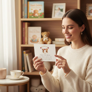 Ready to Pop Teddy Bears Baby Shower Napkins Enclosure Card