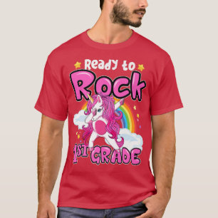 Ready To Rock 1st Grade Dabbing Unicorn Rainbow Ba T-Shirt