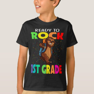 Ready To Rock 1st Grade Sloth Back To School T-Shirt