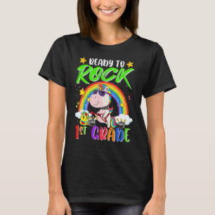 Ready To Rock 1st Grade Unicorn Back To School Boy T-Shirt