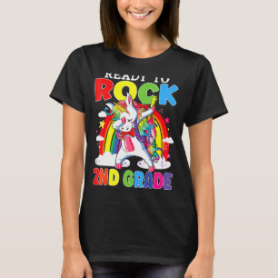 Ready To Rock 2nd Grade Unicorn Girls Kids Back To T-Shirt