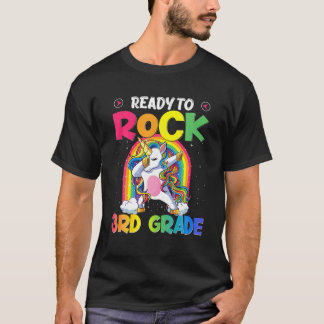 Ready To Rock 3Rd Grade Dabbing Unicorn Back To Sc T-Shirt