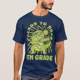 Ready To Rock 4th Grade 4 2022 Cute T-Rex Dinosaur T-Shirt