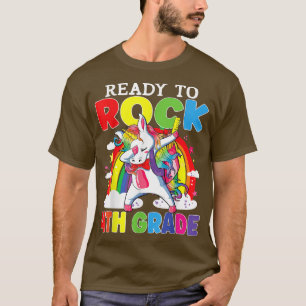 Ready To Rock 4th Grade Dabbing Unicorn Back To Sc T-Shirt