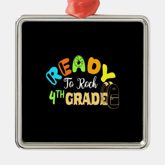 Ready To Rock 4th Grade Metal Tree Decoration (Front)