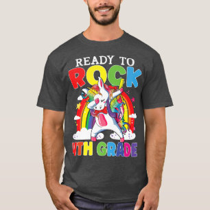 Ready To Rock 4th Grade Unicorn Girls Kids Back To T-Shirt