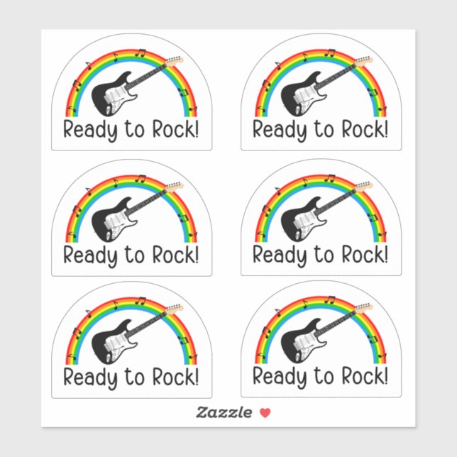 Ready to Rock Electric Guitar Sticker (Sheet)