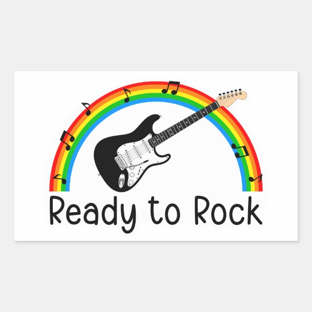 Ready to Rock Electric Guitar Sticker (Front)