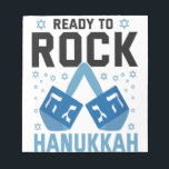 Ready To Rock Hanukkah Funny Jewish Holiday Gift Notepad<br><div class="desc">funny, jewish, jew, religion, hanukkah, holiday, Shabbat, menroah, gift, hebrew</div>