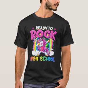 Ready To Rock High School Dabbing Unicorn Back To T-Shirt