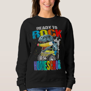 Ready To Rock Homeschool Monster Truck Dinosaur Bo Sweatshirt
