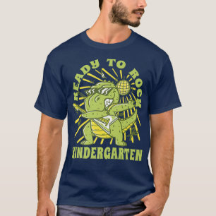 Ready To Rock Kindergarten 2022 Cute Guitar T-Rex T-Shirt