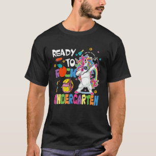 Ready To Rock Kindergarten Cute Unicorn Back To S T-Shirt