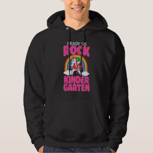 Ready To Rock Kindergarten Dabbing Unicorn Back To Hoodie