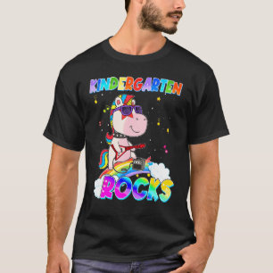 Ready To Rock Kindergarten Dabbing Unicorn Back To T-Shirt