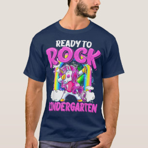 Ready To Rock Kindergarten Dabbing Unicorn Back To T-Shirt
