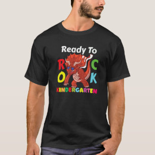 Ready To Rock Kindergarten Dinosaur Back To School T-Shirt