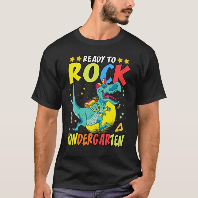 Ready To Rock Kindergarten Dinosaur T-Rex Kinder T-Shirt (Front)