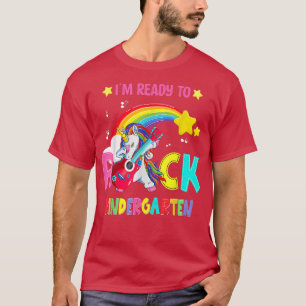 Ready To Rock Kindergarten Unicorn Girls Kids Back T-Shirt