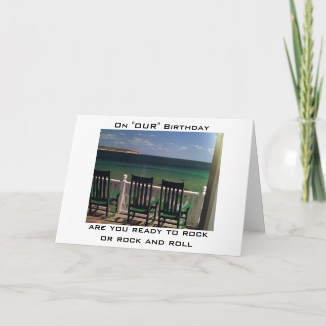 READY TO ROCK OR ROCK/ROLL MUTUAL BIRTHDAY CARD (Front)