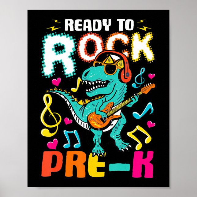 Ready To Rock PreK Dinosaur Back To School Boys Ki Poster (Front)