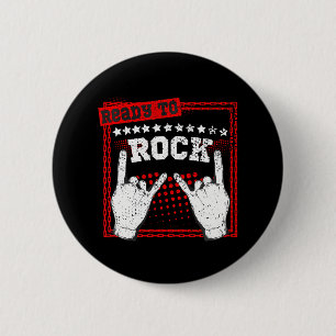 Ready To Rock Rock n Roll Rock Music Fans 6 Cm Round Badge